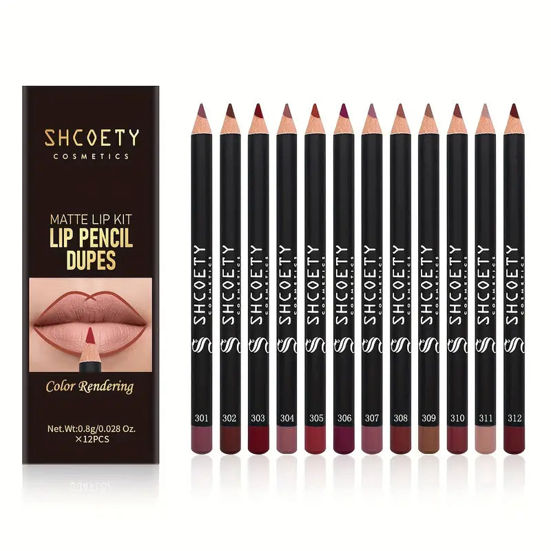 Set van 12 matte lippenstiften en lip liners - Mijn winkel