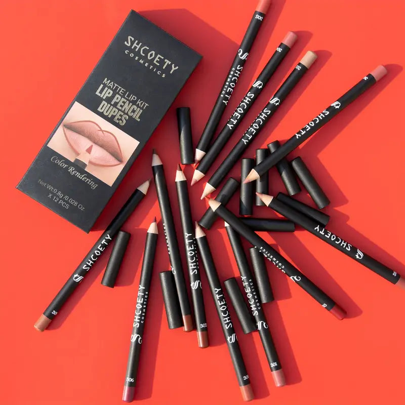 Set van 12 matte lippenstiften en lip liners - Mijn winkel