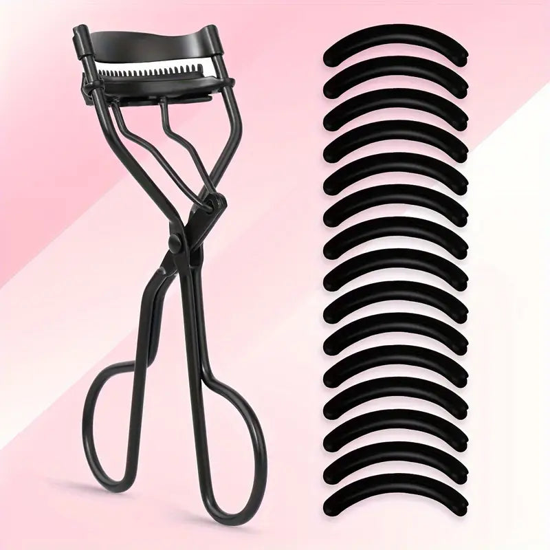 Portable Eyelash Curler with 15 Silicone Pads - Mijn winkel