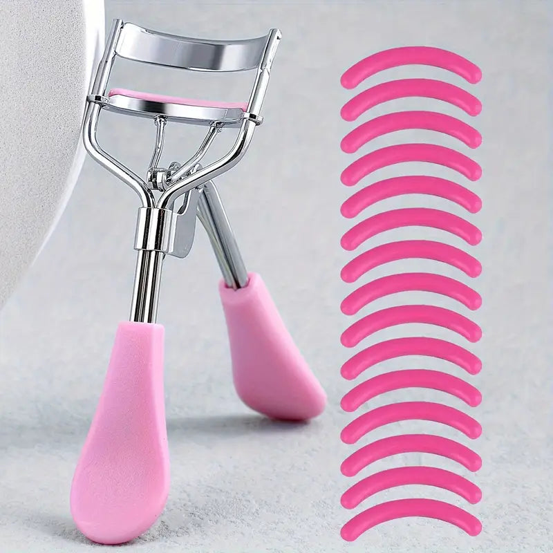 Portable Eyelash Curler with 15 Silicone Pads - Mijn winkel